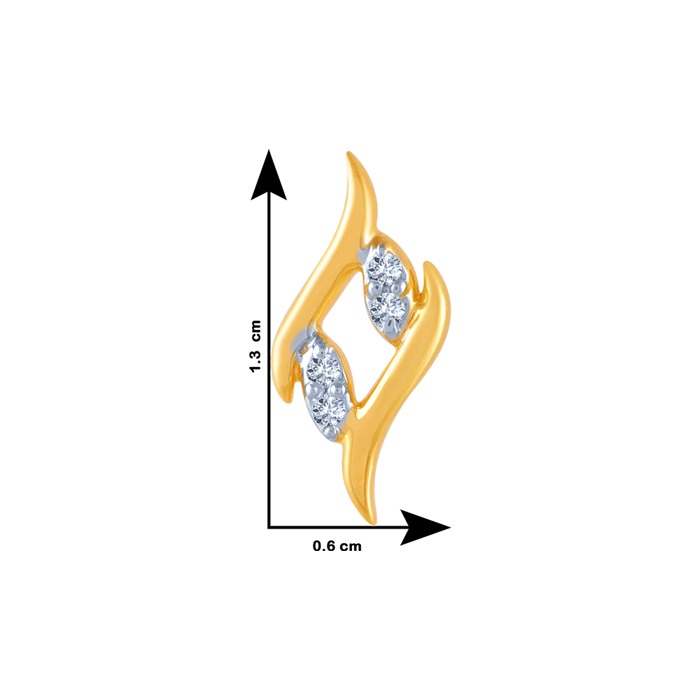 18k (750) Yellow Gold And Diamond Stud Earrings For Women - Image 4