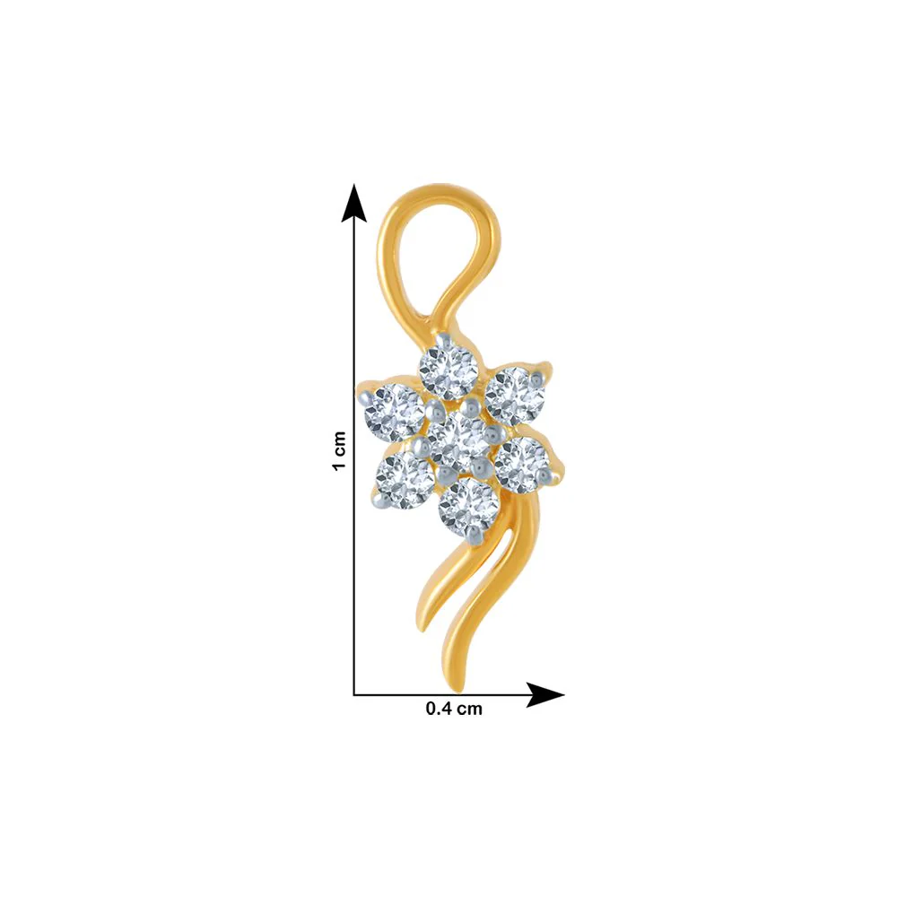 18k (750) Yellow Gold And Diamond Stud Earrings For Women - Image 4