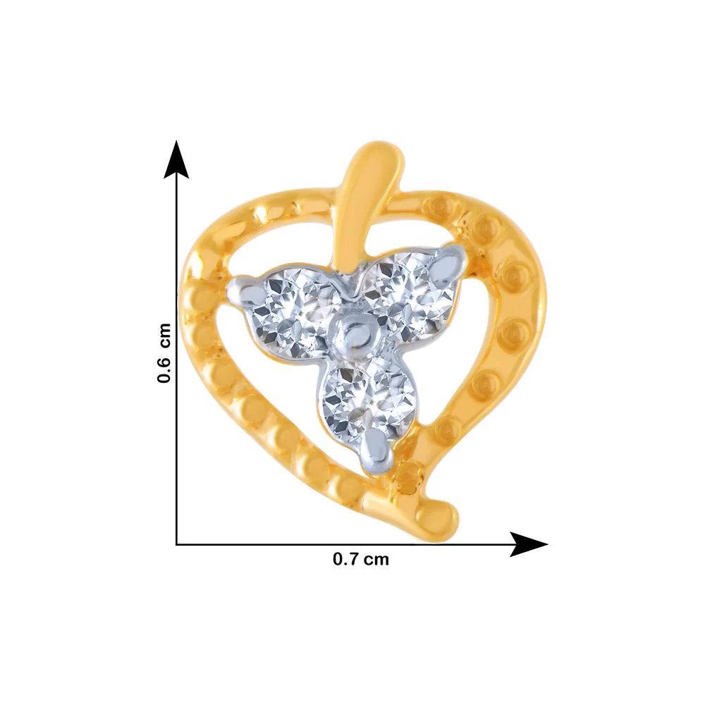 18k (750) Yellow Gold And Diamond Stud Earrings For Women - Image 4