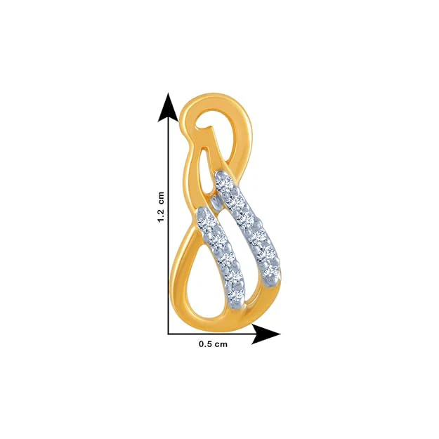 18k (750) Yellow Gold And Diamond Stud Earrings For Women - Image 4