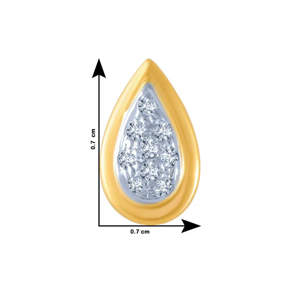 18k (750) Yellow Gold And Diamond Stud Earrings For Women - Image 4