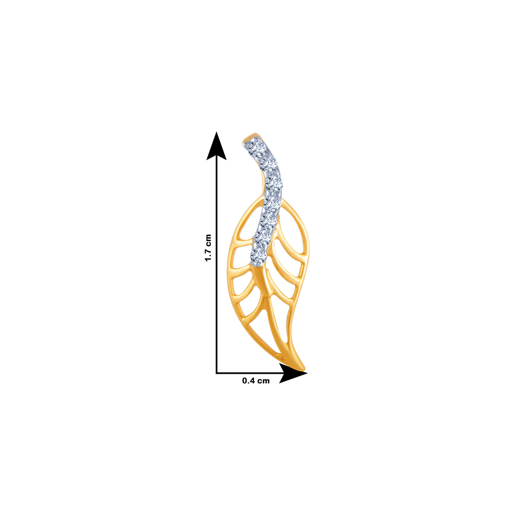 18k (750) Yellow Gold And Diamond Stud Earrings For Women - Image 4
