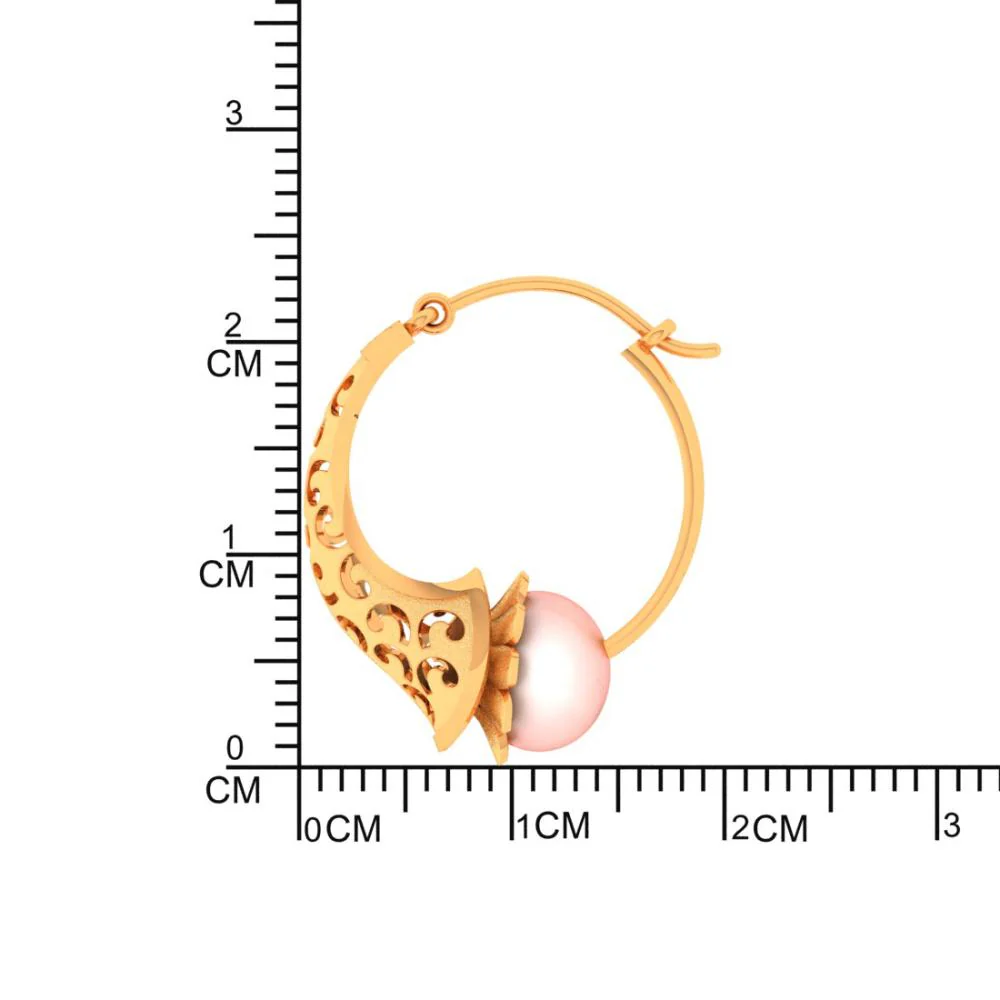 18k Beautiful Gold Earrings With Elaborate Artistry - Image 4