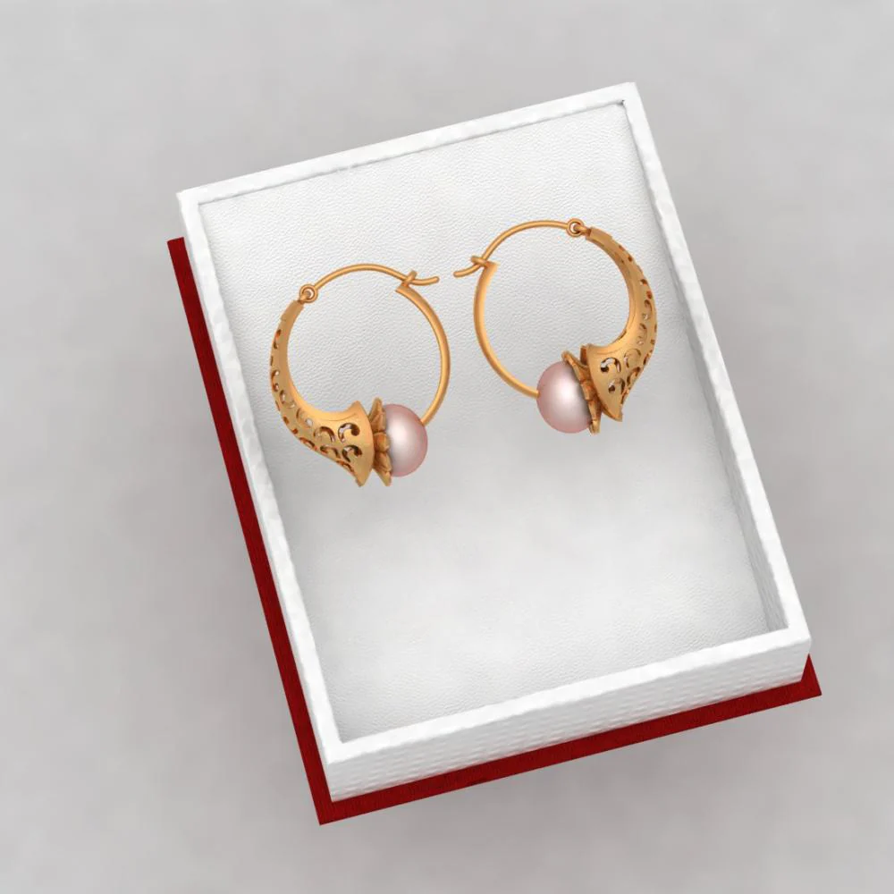18k Beautiful Gold Earrings With Elaborate Artistry - Image 6