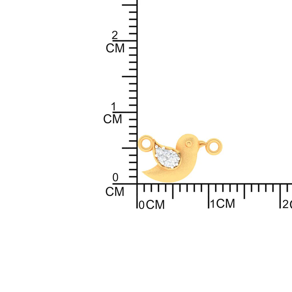 18k Bird Shaped Pc Chandra Diamond Mangalsutra - Image 4
