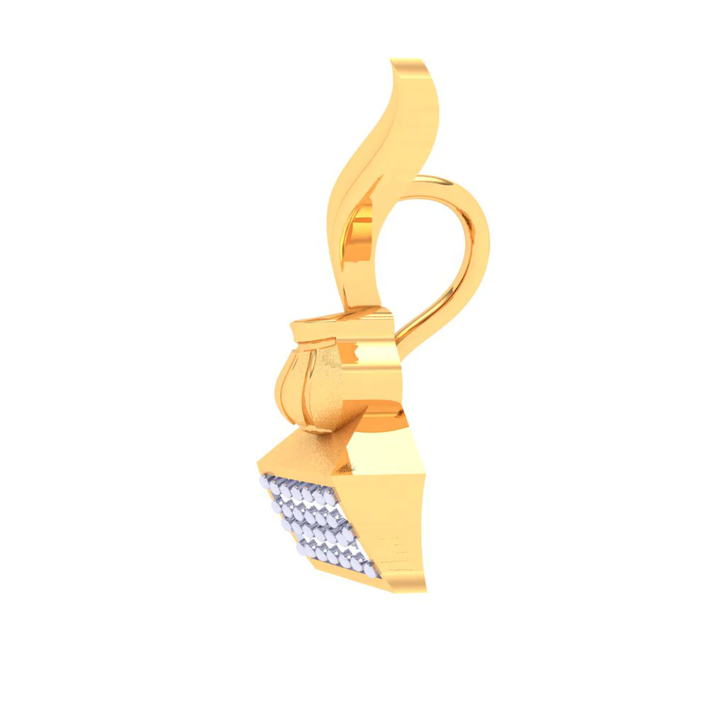 18k Book And Ink Pot Shape Diamond Earring From P.c Chandra Jewellers - Image 3