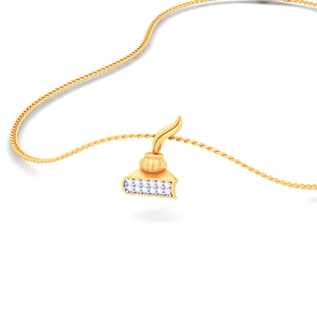 18k Book And Ink Pot Shape Diamond Earring From P.c Chandra Jewellers - Image 7