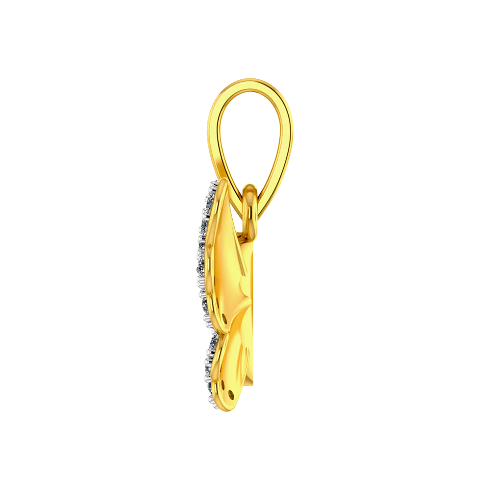 18k Butterfly Diamond Gold Pendant - Image 3