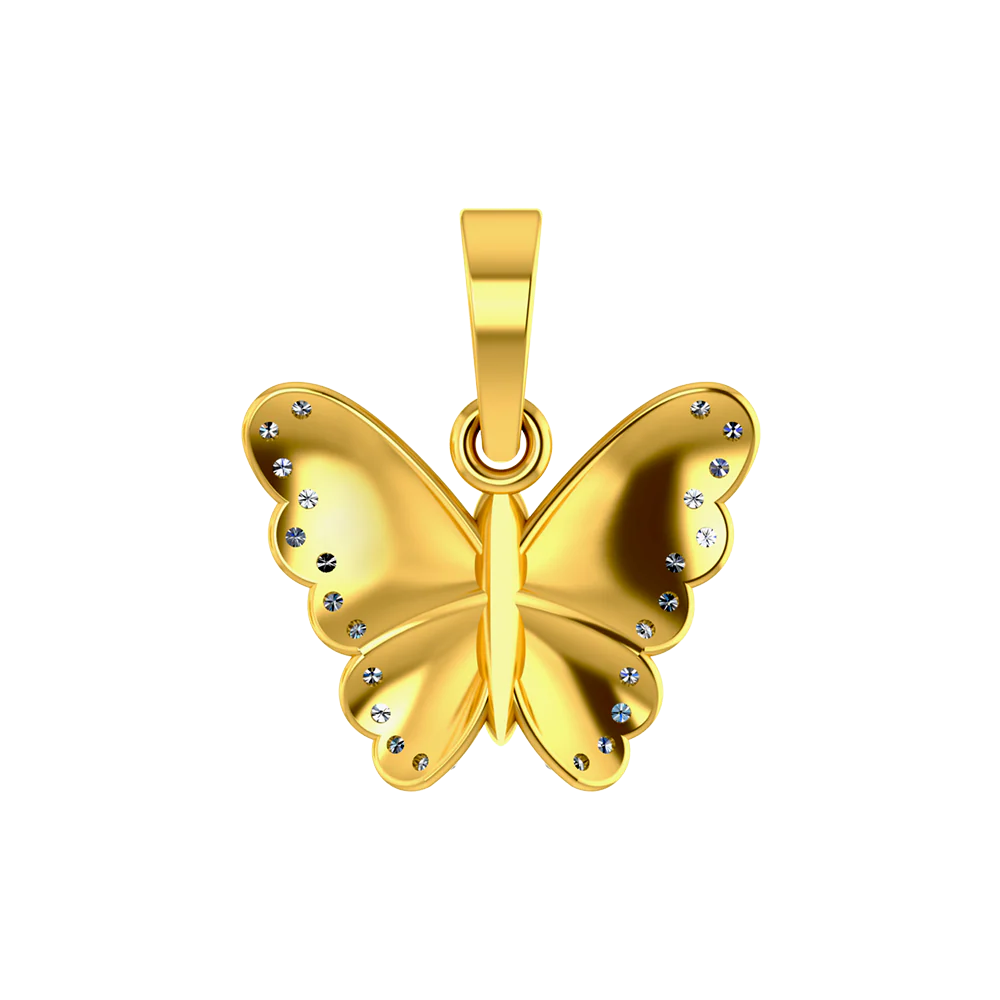 18k Butterfly Diamond Gold Pendant - Image 4