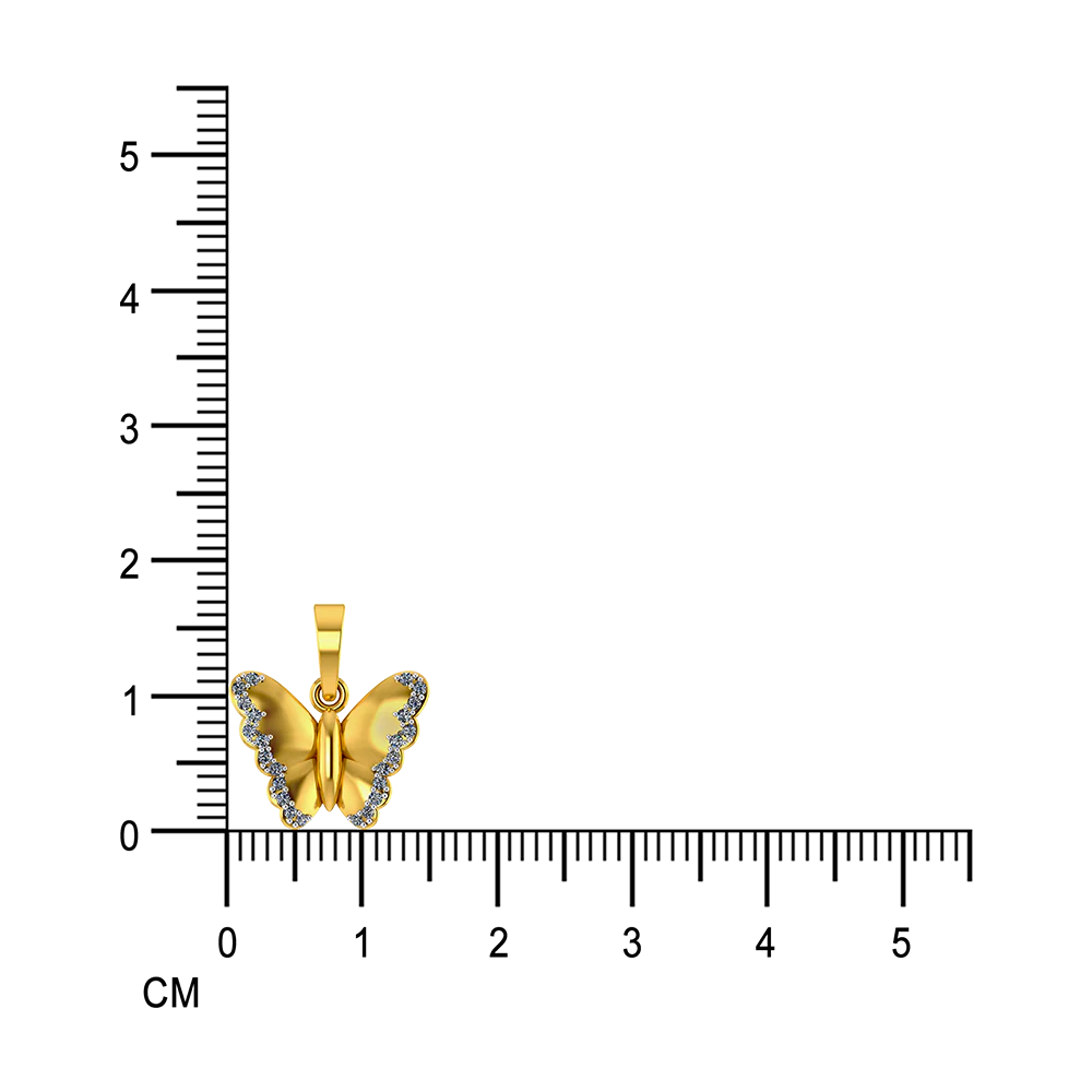18k Butterfly Diamond Gold Pendant - Image 6