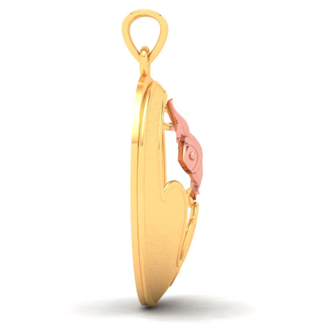 18k Circular Shaped Fish Bowl Gold Pendant With A Yellow Gold Fish From Online Exclusive Collection - Image 3