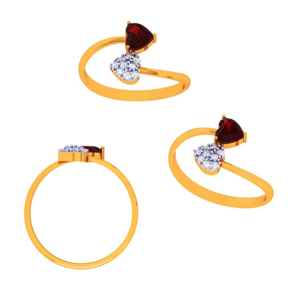 18k Clustered Heart Of Diamond Ring - Image 6