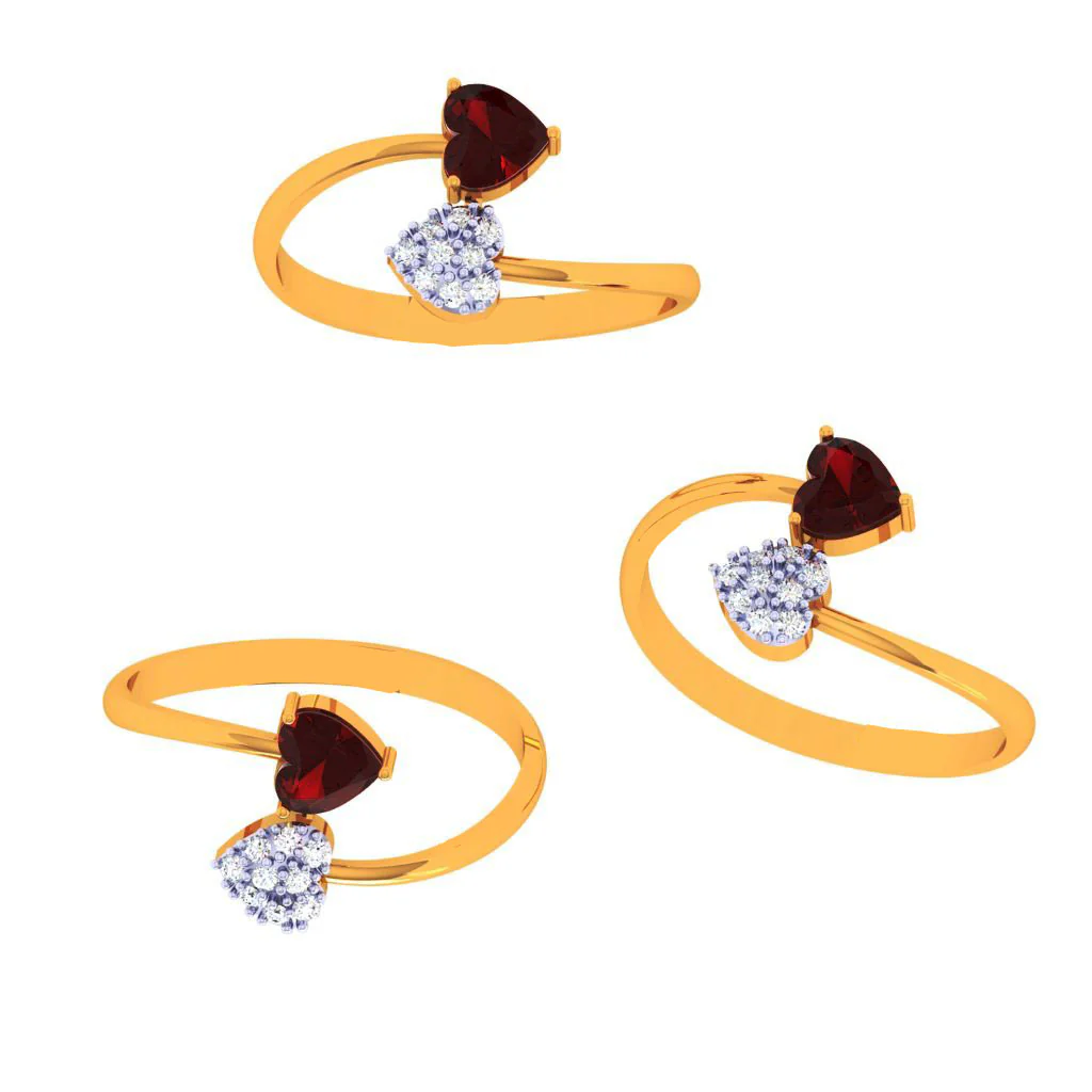 18k Clustered Heart Of Diamond Ring - Image 7