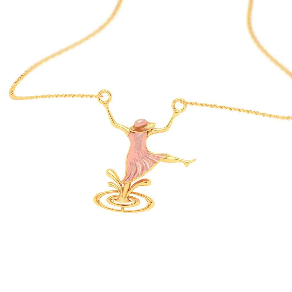 18k Dancing Lady Monsoon Special Gold Pendant Design - Image 2