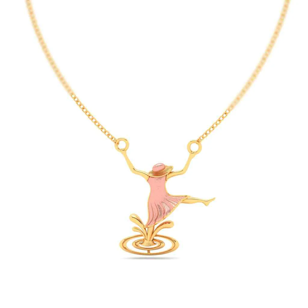 18k Dancing Lady Monsoon Special Gold Pendant Design - Image 4
