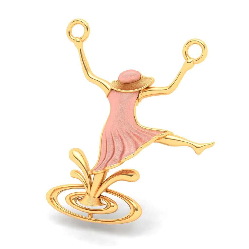 18k Dancing Lady Monsoon Special Gold Pendant Design - Image 7