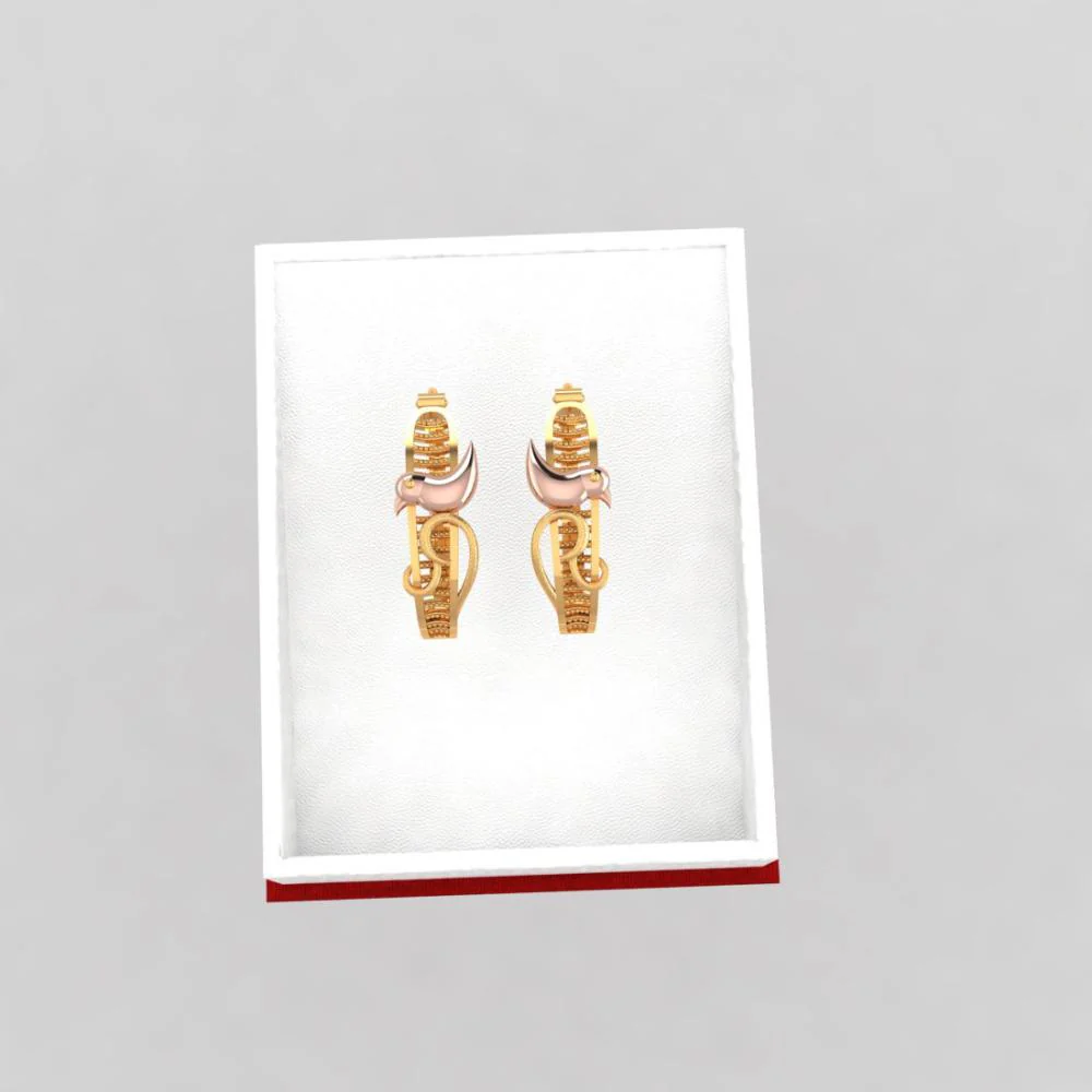 18k Delicate Gold Earrings With A Bird Shaped Motif - Image 6