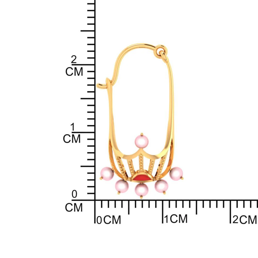 18k Delicate Gold Earrings With Distinct Design - Image 4