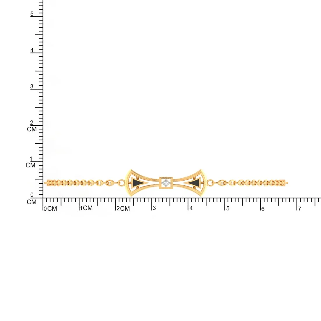 18K Diamond Bracelet Bow Tie Design With Black Meena And Diamond Centerpiece - Image 5