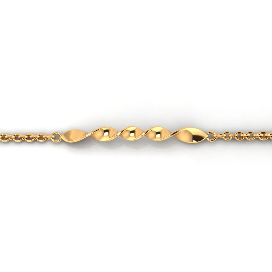18K Diamond Bracelet Twisted Rope Design With Interlinking Chains - Image 2