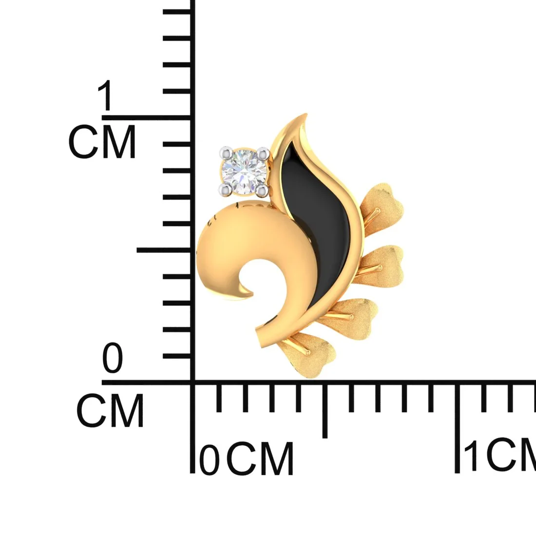 18K Diamond Earrings Floral Studs With Black Meena And Embedded Diamonds - Image 5