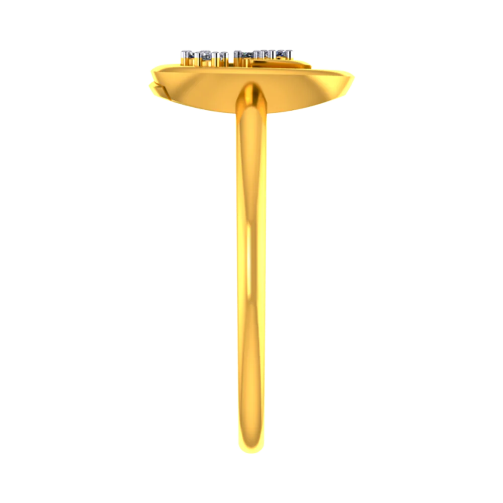 18k Diamond Ring With A Diamond Studded Circle On Top - Image 5