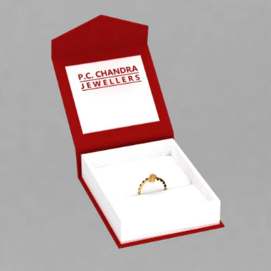 18k Elegant Gold Ring Enhanced With Two Intricately Crafted Leafy Hearts From The Mangalsultra Collection Of Pc Chandra Jewellers - Image 6