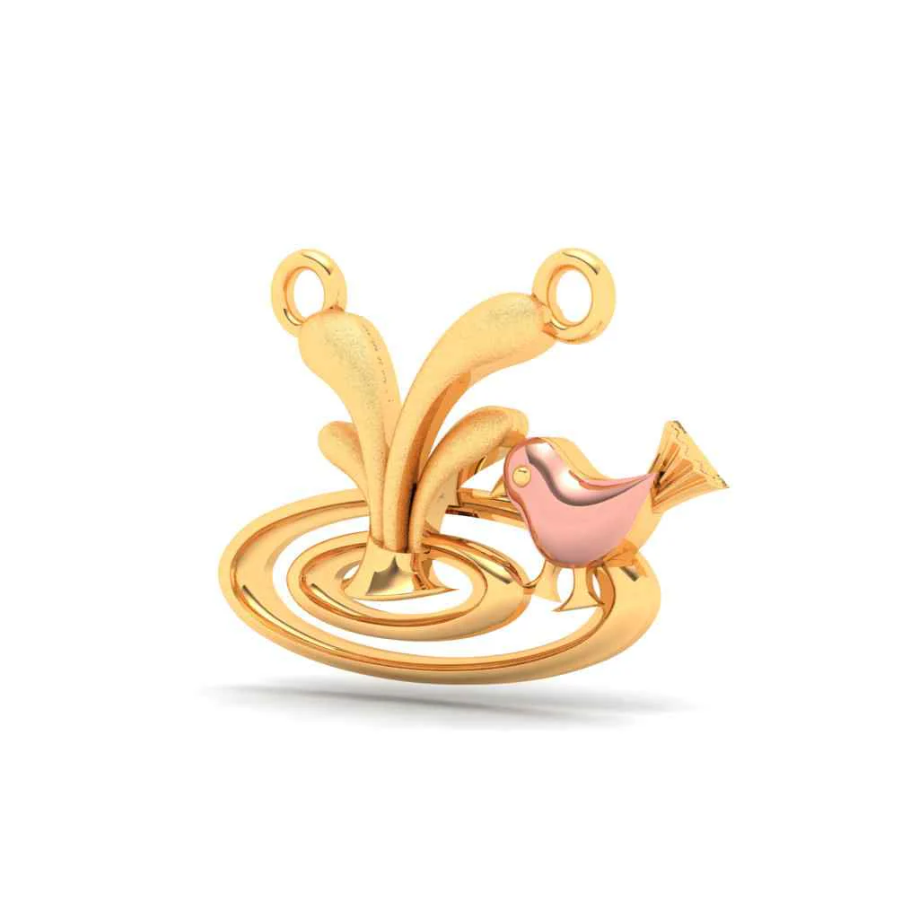 18k Enchanting Bird Themed Monsoon Gold Pendant - Image 6