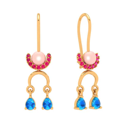 18k Exclusive Colourful Gemstone Earrings From Pc Chandra Jewellers - Image 2