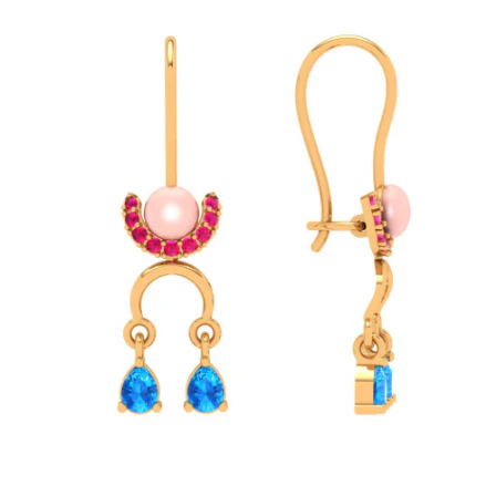 18k Exclusive Colourful Gemstone Earrings From Pc Chandra Jewellers - Image 3