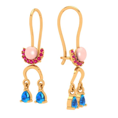 18k Exclusive Colourful Gemstone Earrings From Pc Chandra Jewellers - Image 5