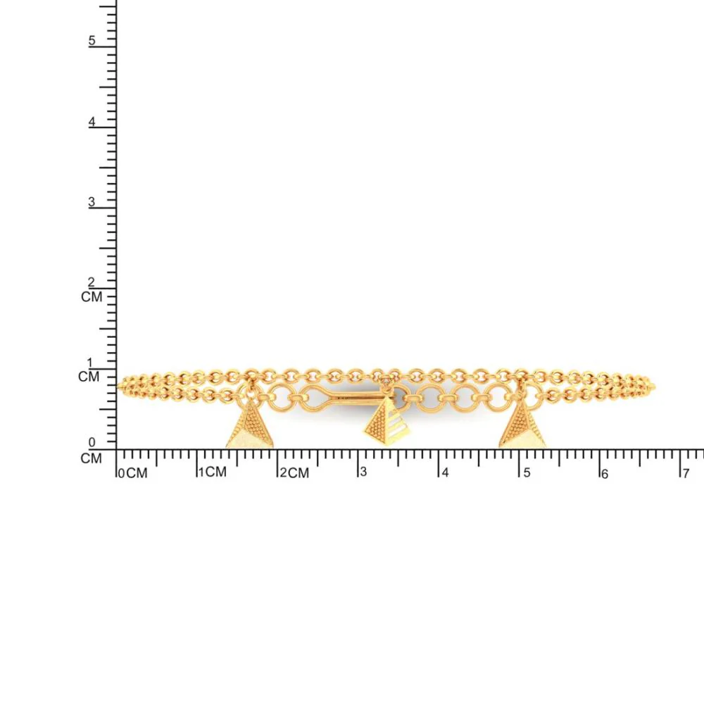 18k Exquisite Gold Bracelet With Beautiful Triangular Designs - Image 5