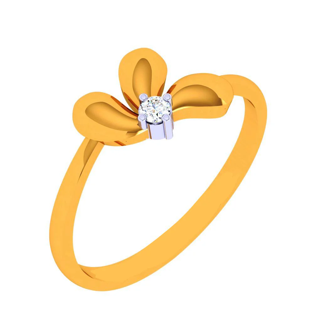 18k Fabulous Floral Gold Diamond Ring - Image 2