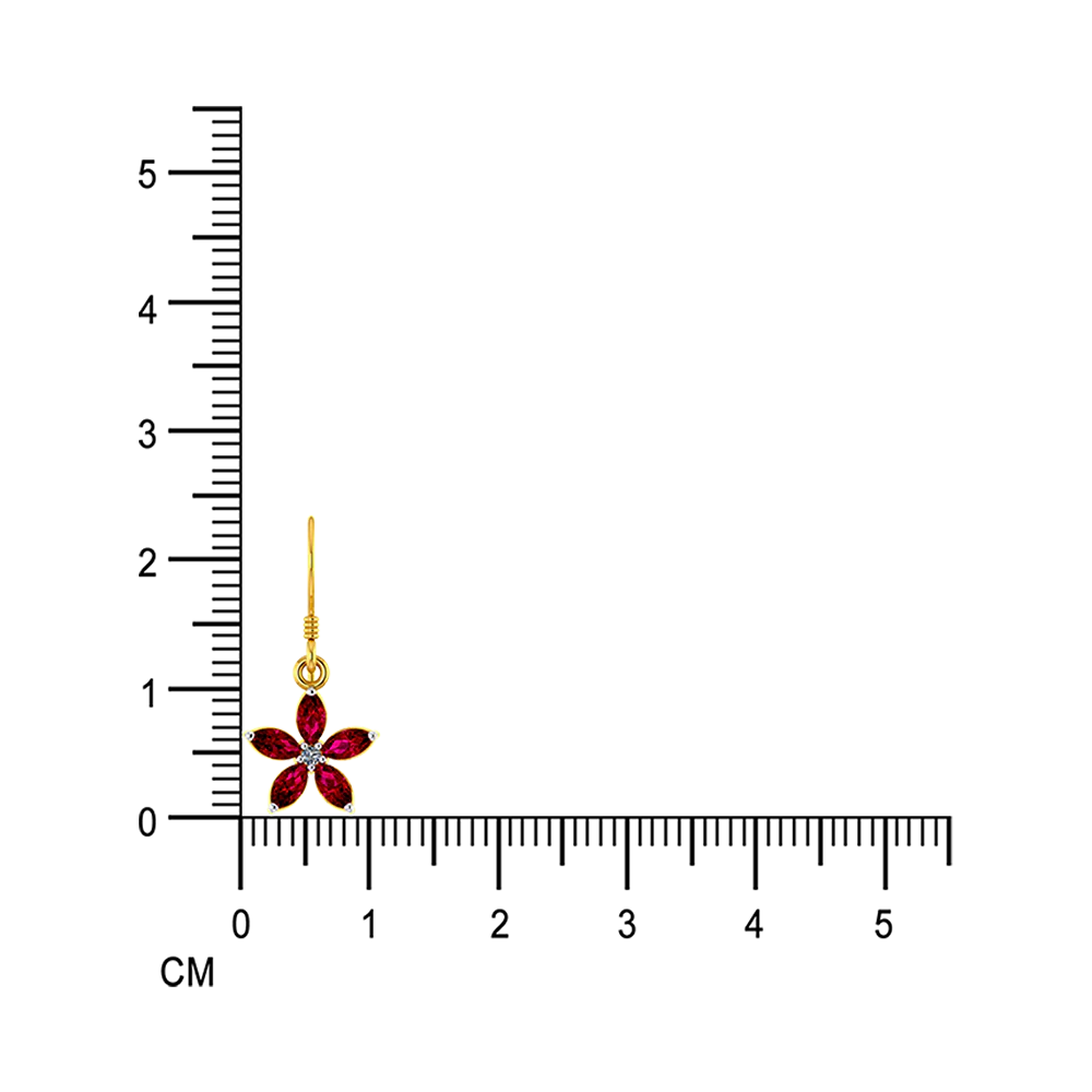 18k Floral Design Modern Gold And Diamond Earrings - Image 7
