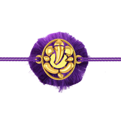 18k Ganesha Gold Rakhi