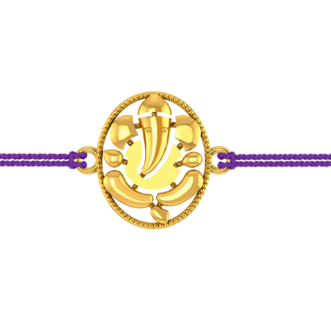 18k Ganesha Gold Rakhi - Image 2