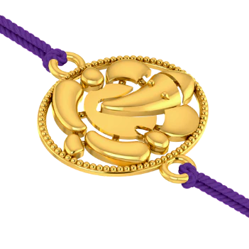 18k Ganesha Gold Rakhi - Image 3