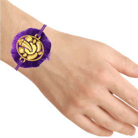 18k Ganesha Gold Rakhi - Image 4