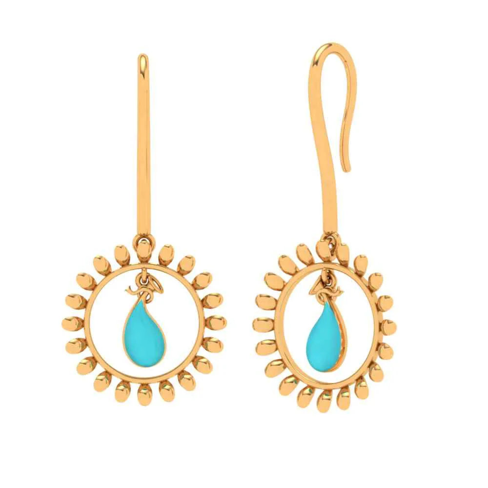 18k Gold Casual Earrings - Image 4