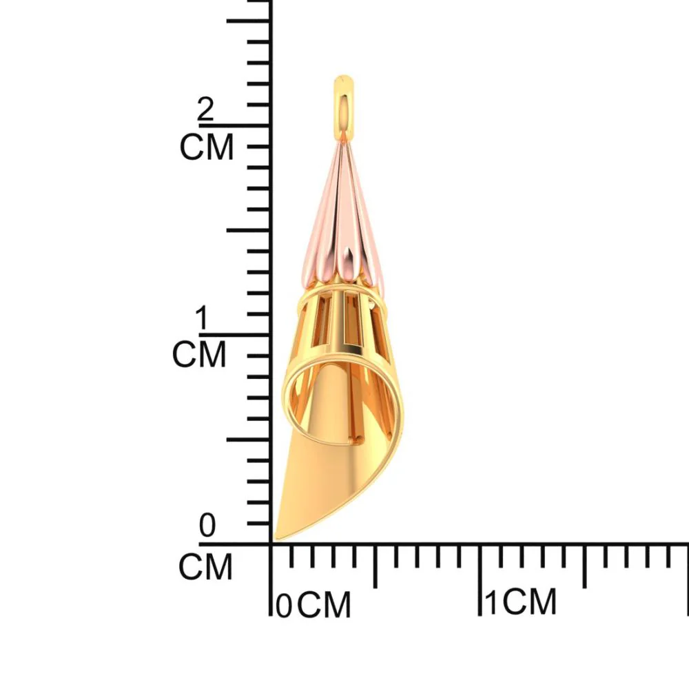 18k Gold Conical Earrings With A Hint Of Yellow Gold - Image 4