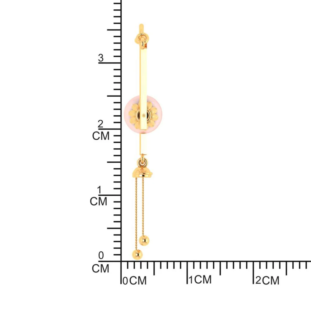 18k Gold Dangler Earrings With Very Unique Craftsmanship - Image 4