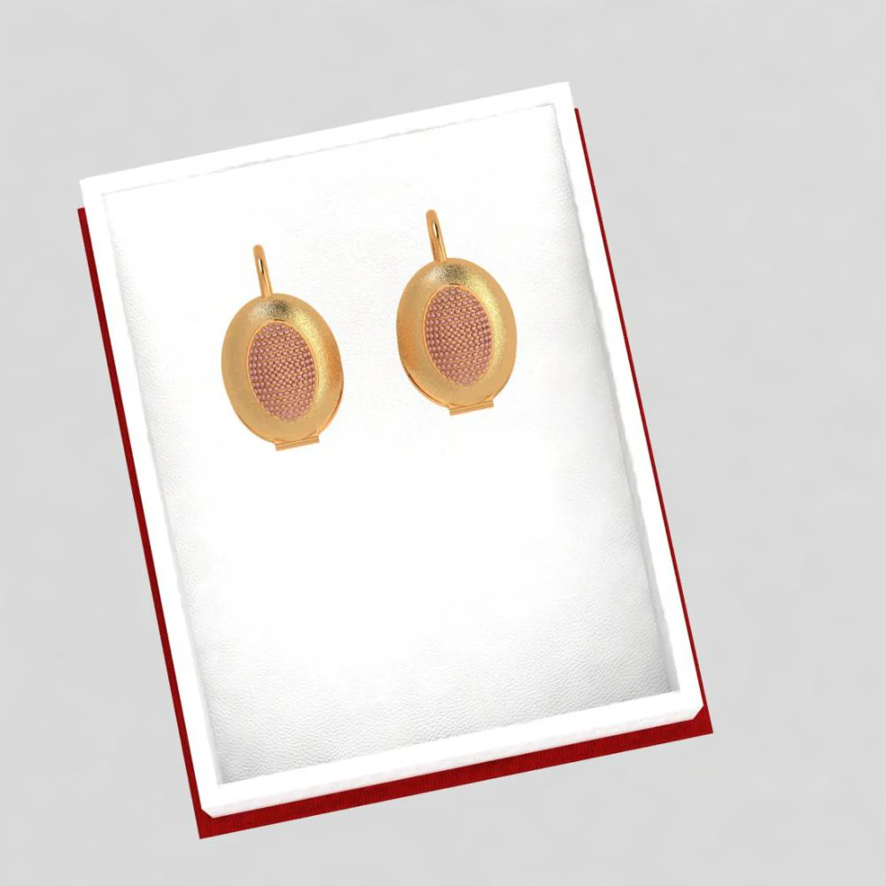 18k Gold Earrings With Delicate Work And A Touch Of Yellow Gold - Image 6