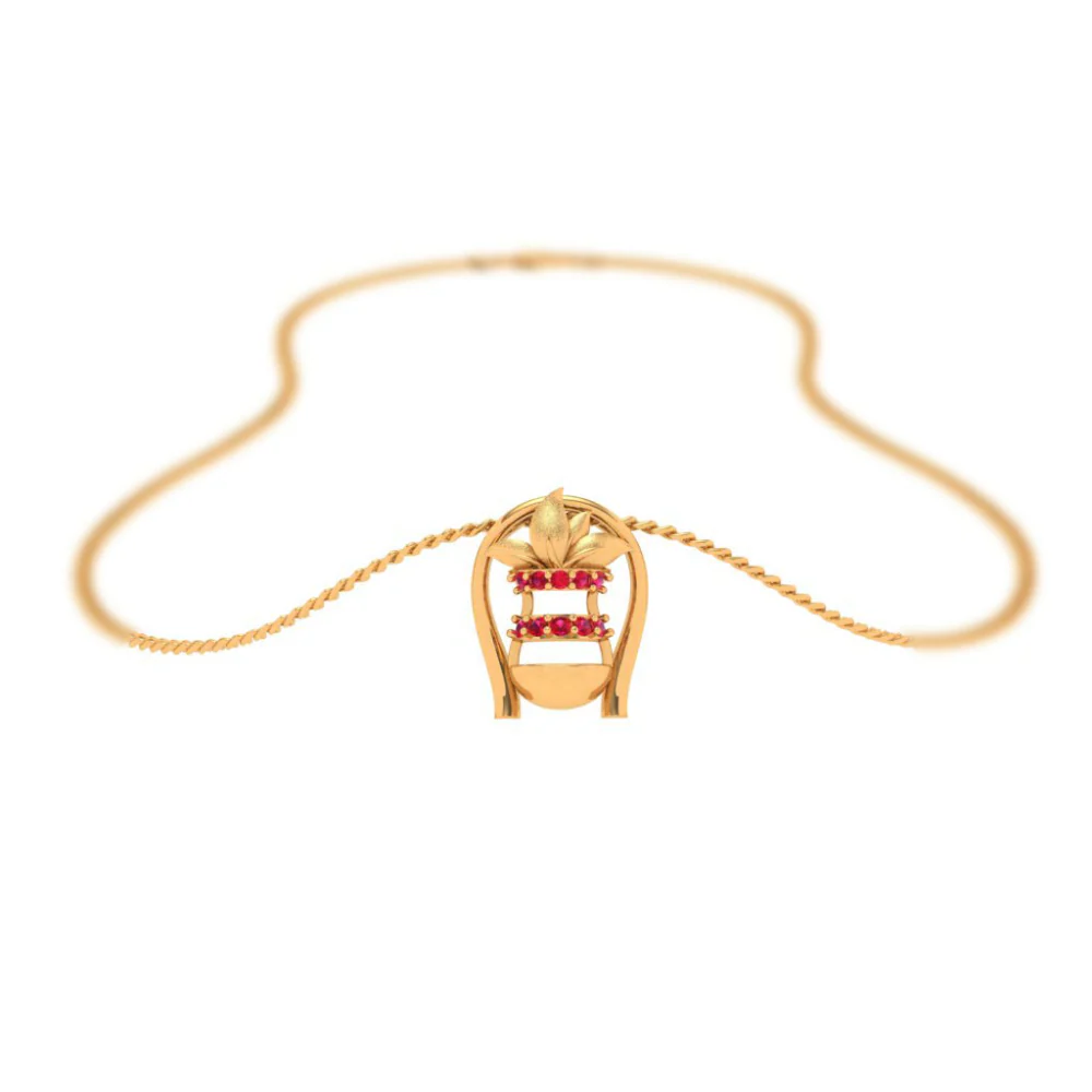 18k Gold Mangal Kalash Pendant From Online Exclusive Collection - Image 6
