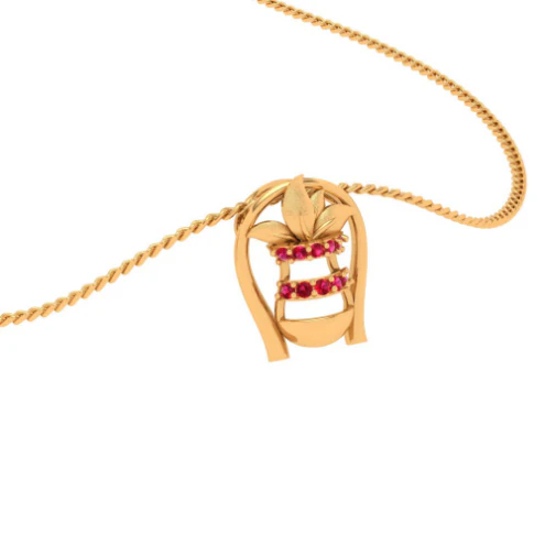 18k Gold Mangal Kalash Pendant From Online Exclusive Collection - Image 7