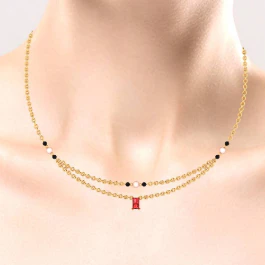18k Gold Mangalsutra Adorned With A Red Stone From Pc Chandra Jewellers Online Exclusive - Image 5