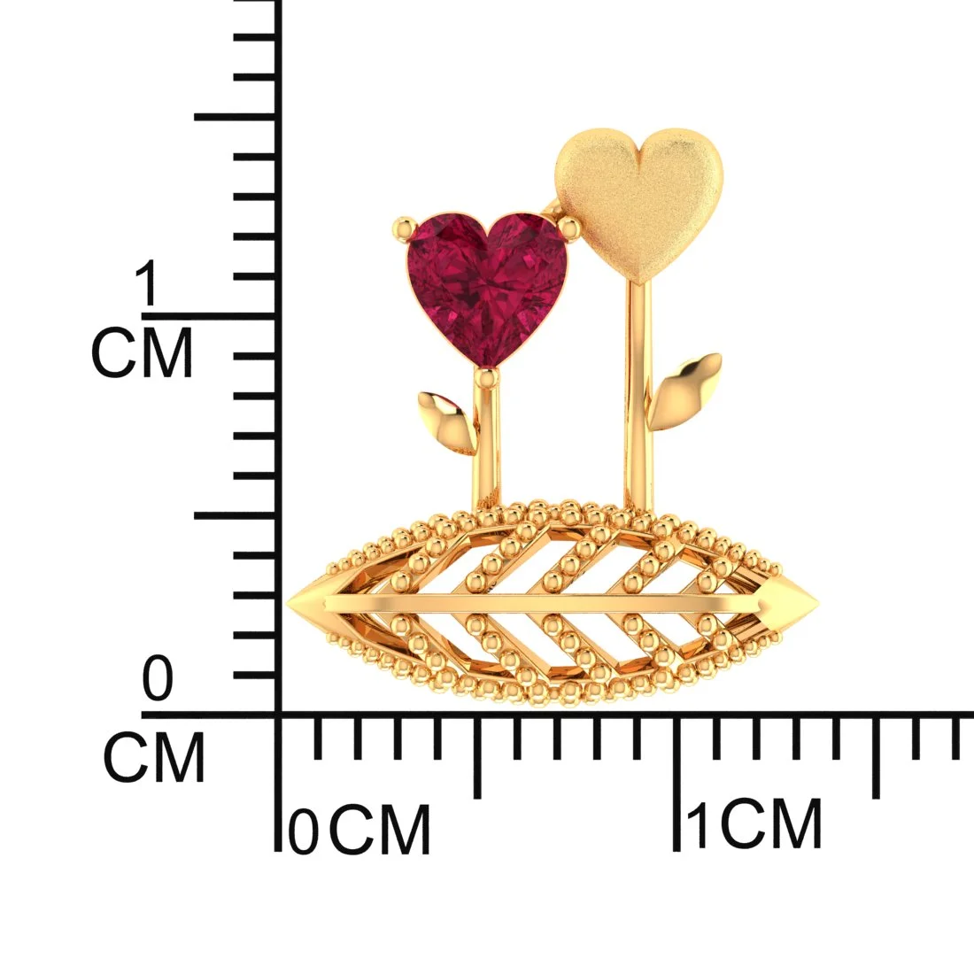 18K Gold Necklace With Love In Bloom Design - Image 4