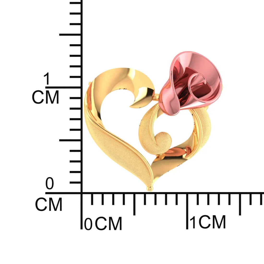 18K Gold Necklace With Rose Heart Motif - Image 5