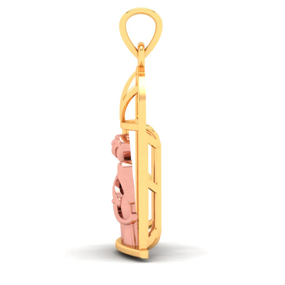 18k Gold Pendant In The Shape Of A Couple Standing In Front Of A Window From Online Exclusive Collection - Image 4