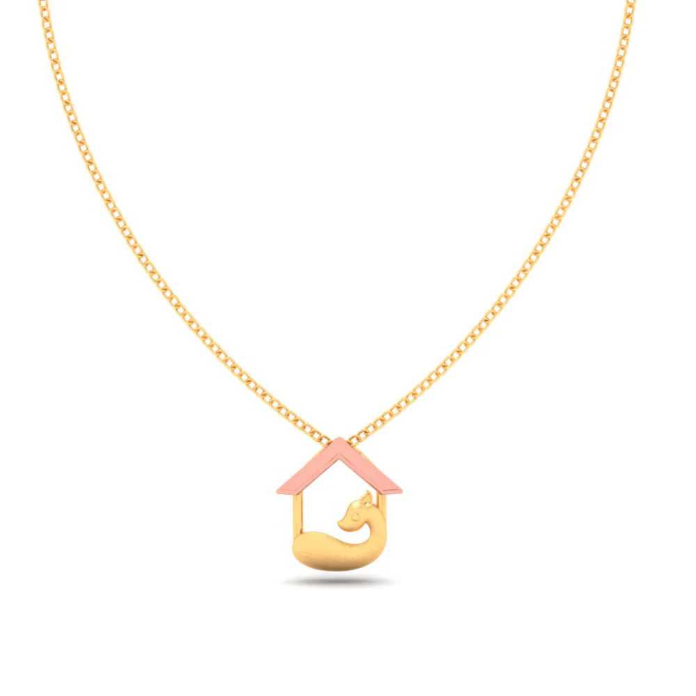 18k Gold Pendant In The Shape Of A Cute Pet With Yellow Gold Roof From Online Exclusive Collection - Image 4