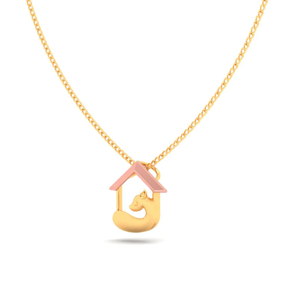 18k Gold Pendant In The Shape Of A Cute Pet With Yellow Gold Roof From Online Exclusive Collection - Image 5
